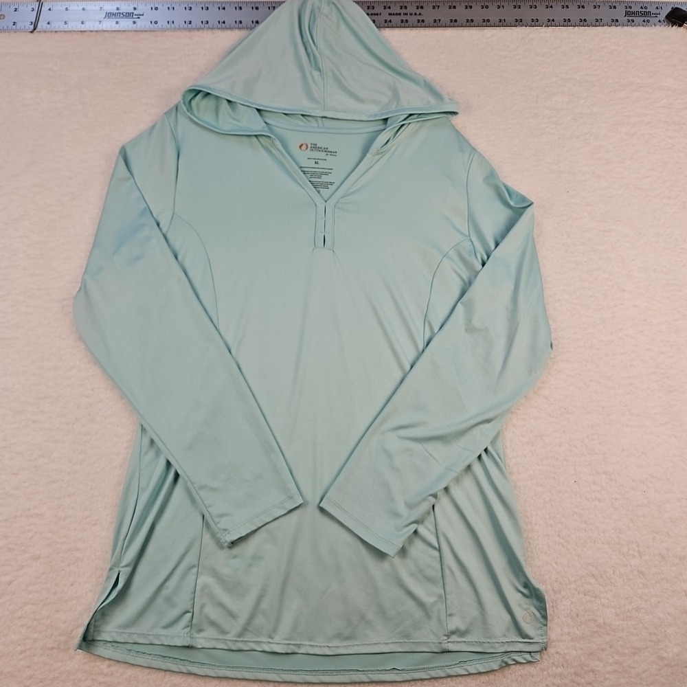 The American Outdoorsman Womens Sz XL Aqua Hoodie Sports Outdoors Hiking Stretch - Picture 2 of 9